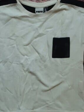 Papu beige & black organic tshirt 3-4